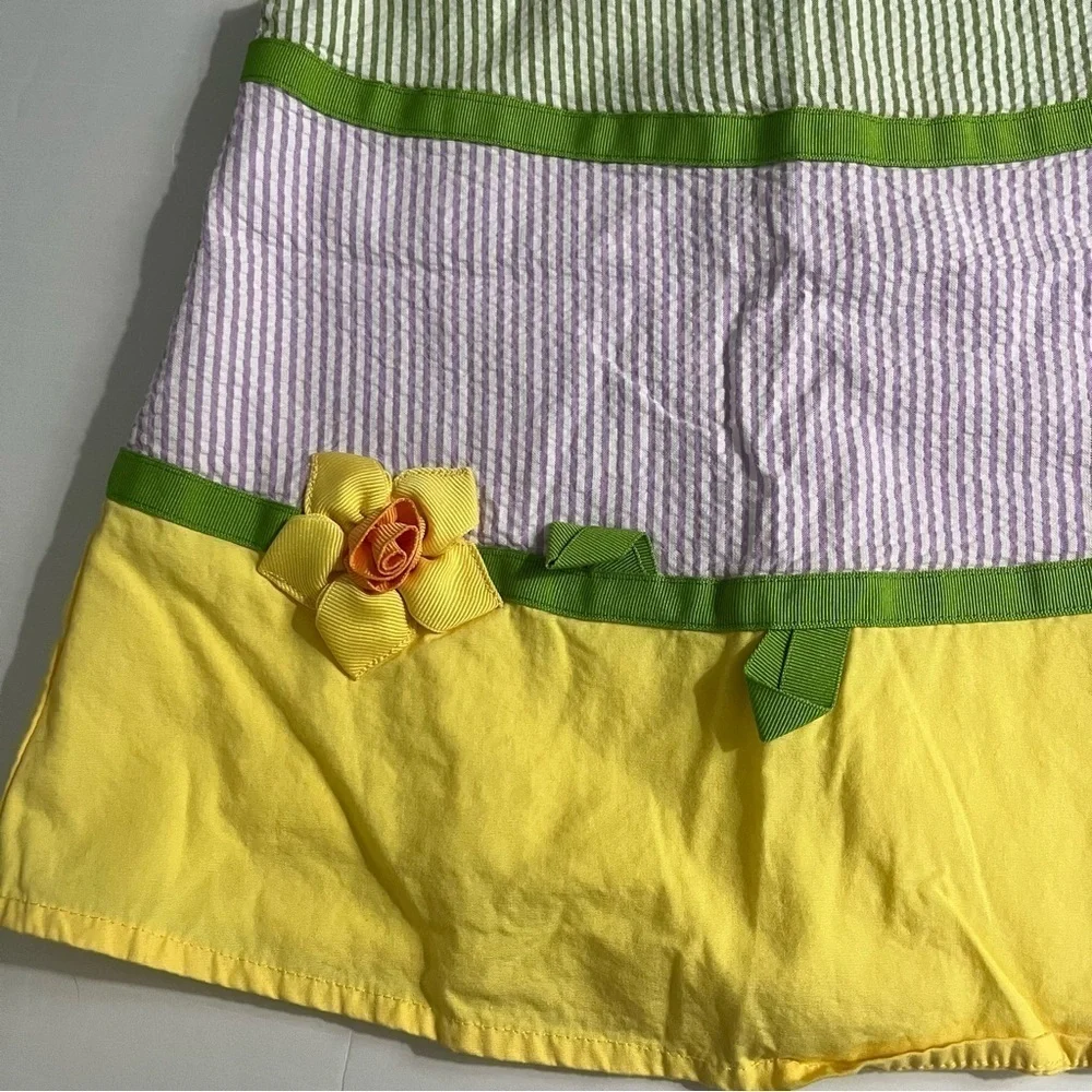 Gymboree • Yellow Green Purple Tiered Stripe Dress